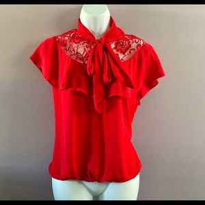 Red Lace Blouse
